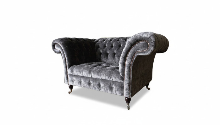 Design Chesterfield Fabric Couch Armchair 1.5-Seater Upholstered Lounge New