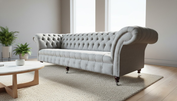 Gray four-seater sofa fabric living room design couches upholstered sofas new