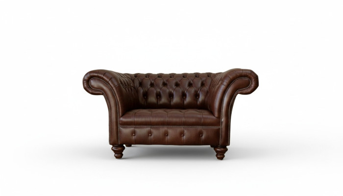 Chesterfield Sofa Living Room Sofas Couch Upholstery Leather Modern 1.5-Seater