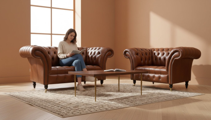Chesterfield Design Fabric Couch Armchair 1.5-Seater Upholstered Sofas Lounge