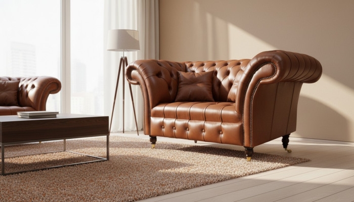 Chesterfield Design Fabric Couch Armchair 1.5-Seater Upholstered Sofas Lounge