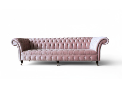 Chesterfield Pink Couch Sofa Upholstery 4-Seater Couches Seat Sofas