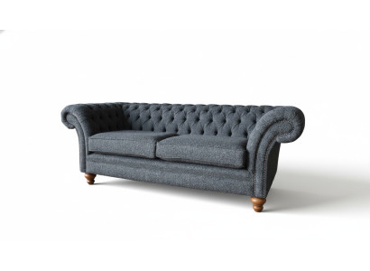 Gray Chesterfield 3-seater Gray Textile Design Couches Upholstered Sofas