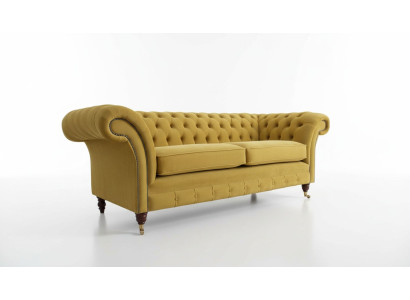 Chesterfield luxury three-seater sofa fabric design couch textile
