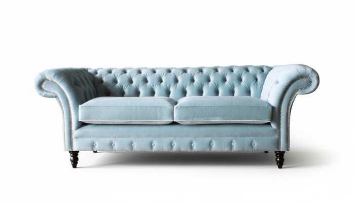 Chesterfield 3-seater upholstered couch sofa, textile, modern style, fabric new