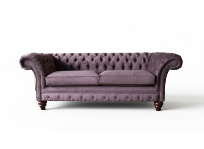 Chesterfield Lilac Sofa 3 Seater Living Room Fabric Couch Upholstered Sofas