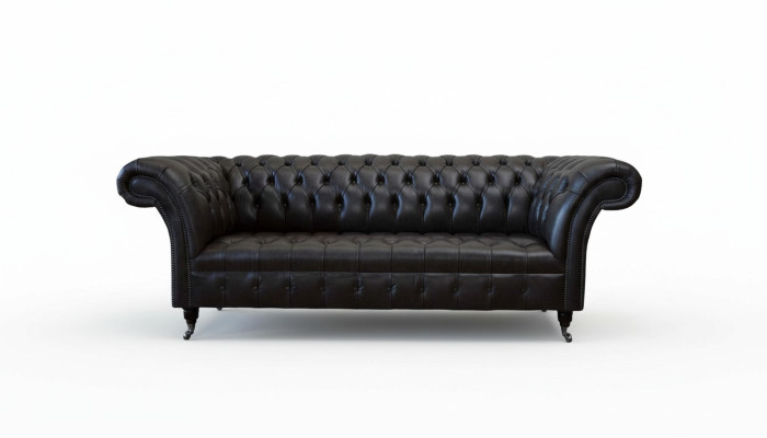 Chesterfield Design Luxury Upholstered Sofa Modern Couch Leather Seating Leather Sofa