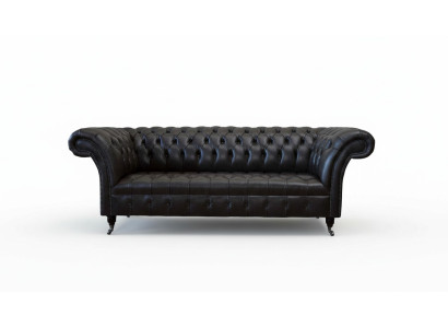 Chesterfield Design Luxury Upholstered Sofa Modern Couch Leather Seating Leather Sofa
