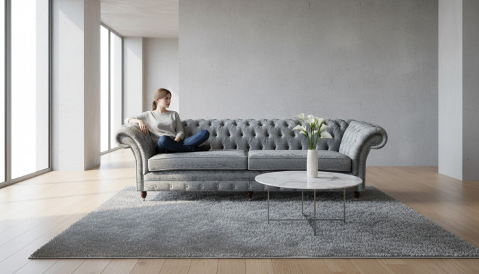Four-seater sofa sofas 4 seater Chesterfield living room fabric design seating