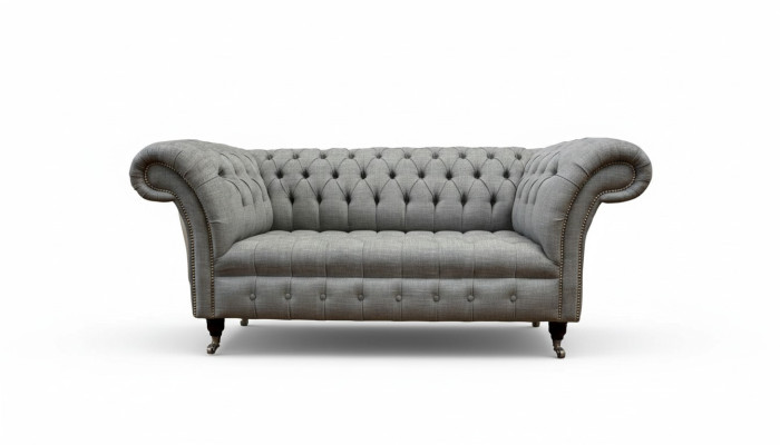 Chesterfield two-seater couch upholstered sofa textile couches fabric luxury