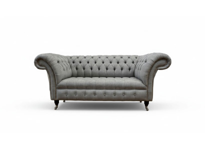 Chesterfield two-seater couch upholstered sofa textile couches fabric luxury
