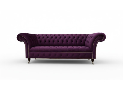 Lila Chesterfield Sofa 3-Seater Chesterfield Designer Couch Textile Fabric