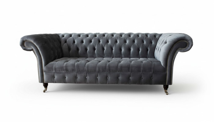 Chesterfield 3-seater design sofa upholstered sofas couches fabric three-seater