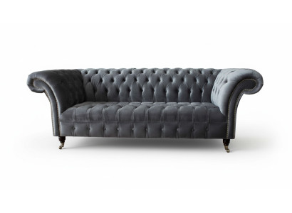 Chesterfield 3-seater design sofa upholstered sofas couches fabric three-seater