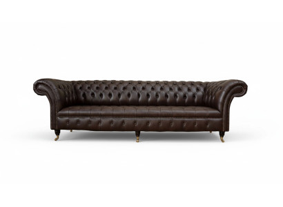 Sofa 4-seater Chesterfield Couch Luxury 245cm Leather Sofa Couches Furniture