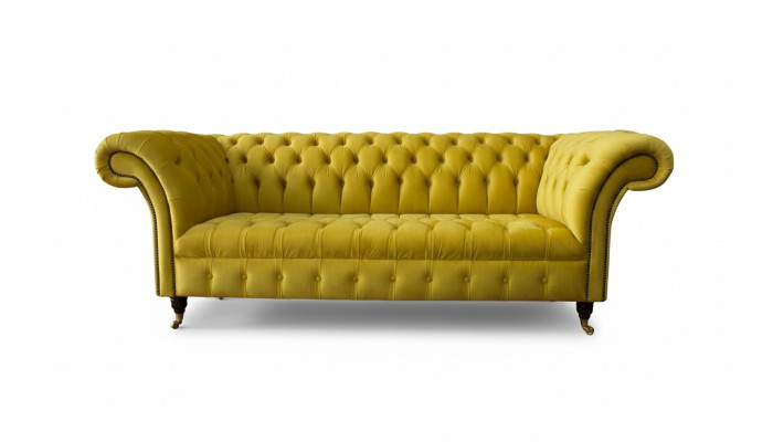 Chesterfield 3-seater upholstered couch style sofas textile fabric sofa new