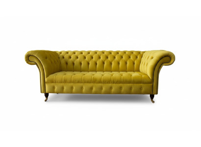 Chesterfield 3-seater upholstered couch style sofas textile fabric sofa new