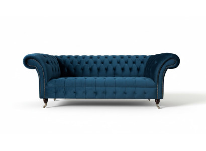 Chesterfield Sofa 3-Seater Upholstered Sofas Luxury Fabric Design