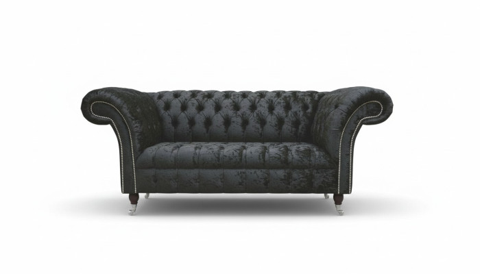English Chesterfield office furniture set sofa couch 2 seat black