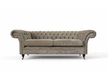Three-seater Chesterfield sofa 3 seat sofas gray fabric living room luxury