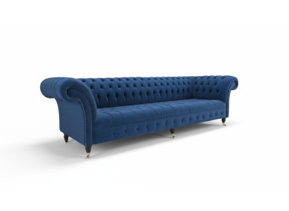 Chesterfield Big Sofa Couch Textile Velvet Upholstery Sofas 4-Seater Couches