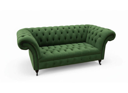 Chesterfield office furniture seating sofa couch 2-seater textile green