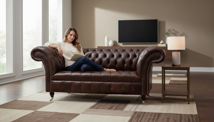 Sofa Couch Chesterfield Upholstered Sofas 2 Seater Leather Textile Lounge New