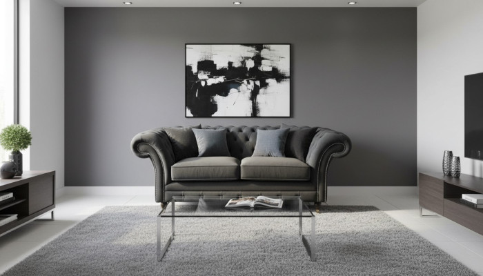 Chesterfield Black 2-Seater Couch Upholstery Couch Design Sofa Fabric