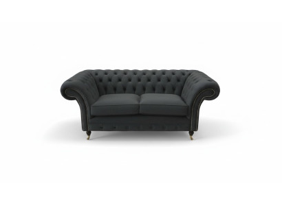Chesterfield Black 2-Seater Couch Upholstery Couch Design Sofa Fabric