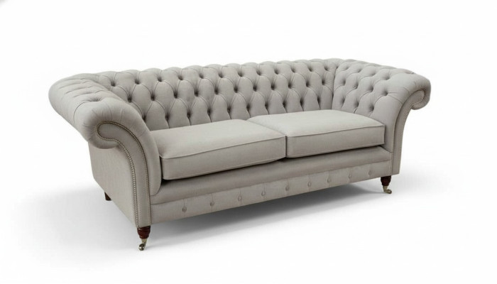 Chesterfield 3-Seat Relax Lounge Sofa Textile Upholstery Couch Fabric Couches