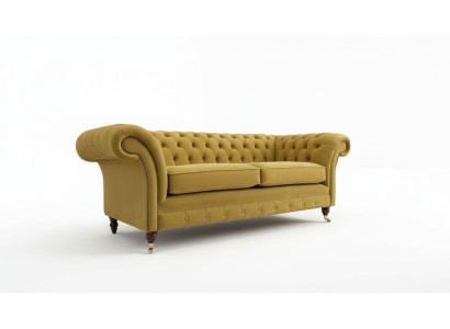 Chesterfield Sofa 3 Seat Design Couch Three-Seater Luxury Furniture Style Textile
