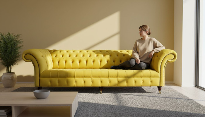 Four-seater sofa Chesterfield design sofas furniture living room couch upholstery