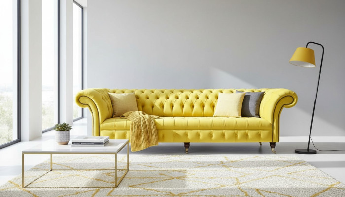 Four-seater sofa Chesterfield design sofas furniture living room couch upholstery