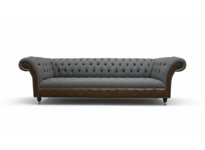 English Chesterfield Luxury Textile Sofa 4-Seater Sofa Upholstery Design Fabric Sofas