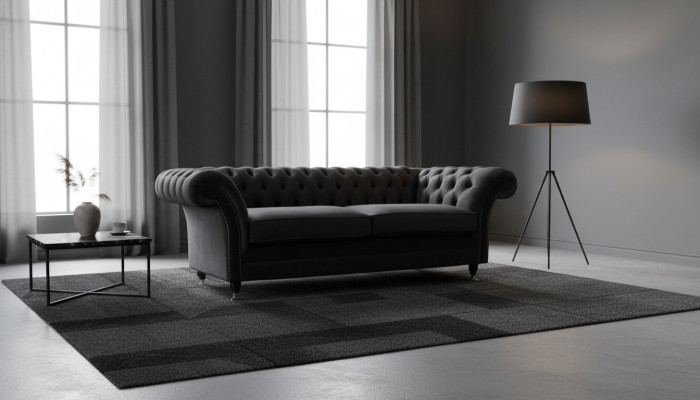 Sofa 3 seater living room luxury upholstered designer furniture Chesterfield new
