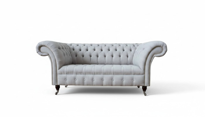 Chesterfield Luxury 2-Seater Couch Upholstered Sofa Fabric New
