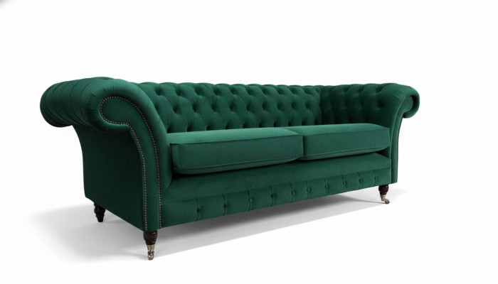 Chesterfield Couch Sofa Upholstery 3-Seater Sofa Couch Green New