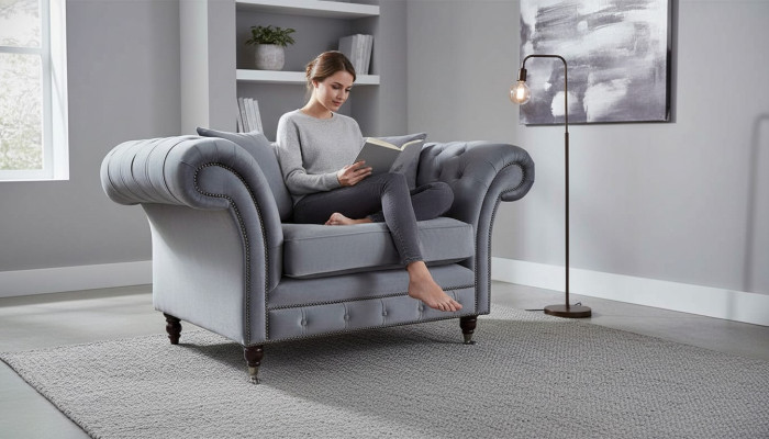 Design Chesterfield Fabric Armchair 1-Seater Upholstered Sofas Lounge New