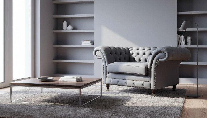 Design Chesterfield Fabric Armchair 1-Seater Upholstered Sofas Lounge New