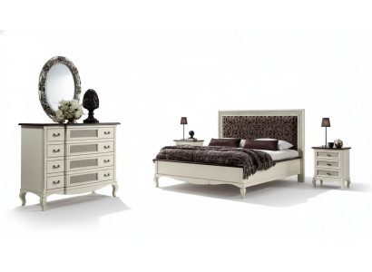 Bed 2x Nightstands 5-piece Italian Furniture Bedroom Chest of Drawers Wood