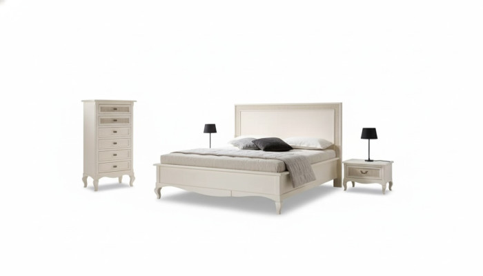 Bed 2x Nightstands 4-piece Bedroom Set Furniture Dresser Luxury New