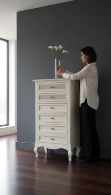 Chest of drawers wood Italian style furniture luxury white sideboard new