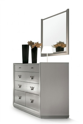 Commode mirror cabinet shelf console furniture wooden cabinet Italy set 2-piece.