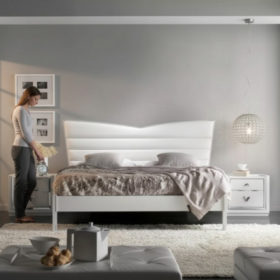 Design furniture bed 2 bedside tables 3-piece bedroom set luxury beds new
