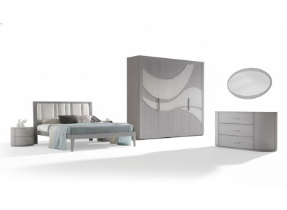 Bedroom bed, 2 bedside tables, wardrobe, dresser, luxury set, 5 pieces.