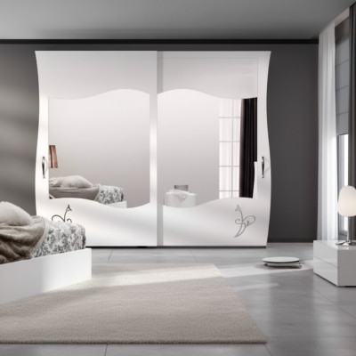 Modern solid wood wardrobe bedroom shelf cabinet white new