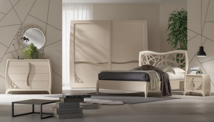 Complete Bedroom Set Design Modern Luxury Bed 2x Nightstands 6 pcs New