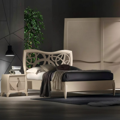 Bed, 2x nightstands, 3-piece bedroom design, luxury bedroom furniture