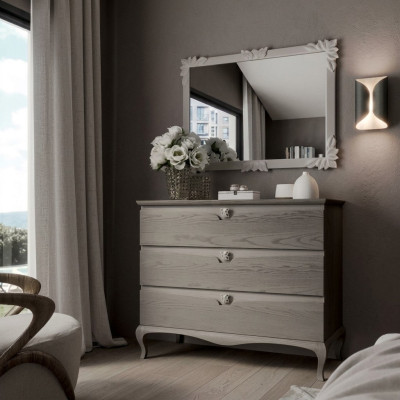Dresser Mirror Cabinet Luxury Dressers Shelf Console Furniture Set 2-piece.