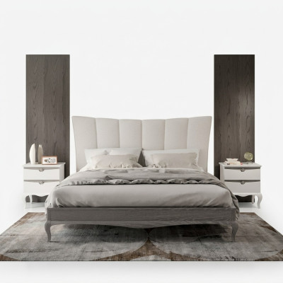 Complete set bed 2x bedside tables 3-piece bedroom sets luxury beds